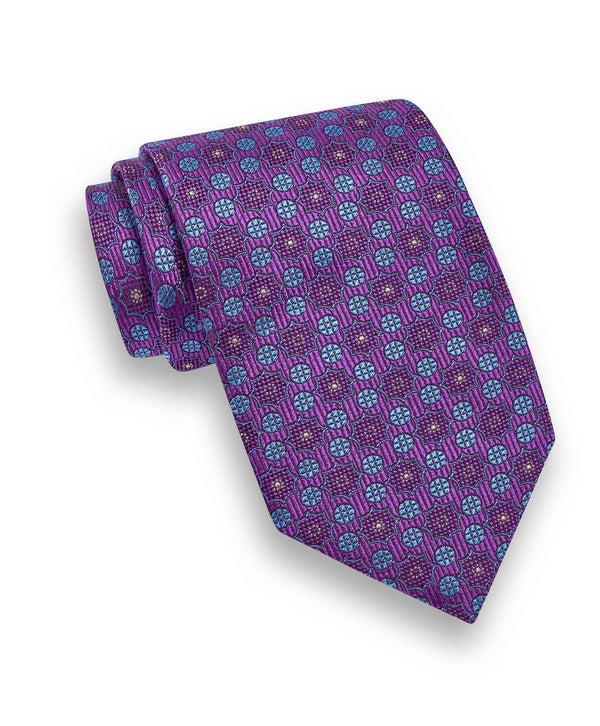 david donahue NTR09699500 | Purple Geometric Jacquard Tie Accessories
