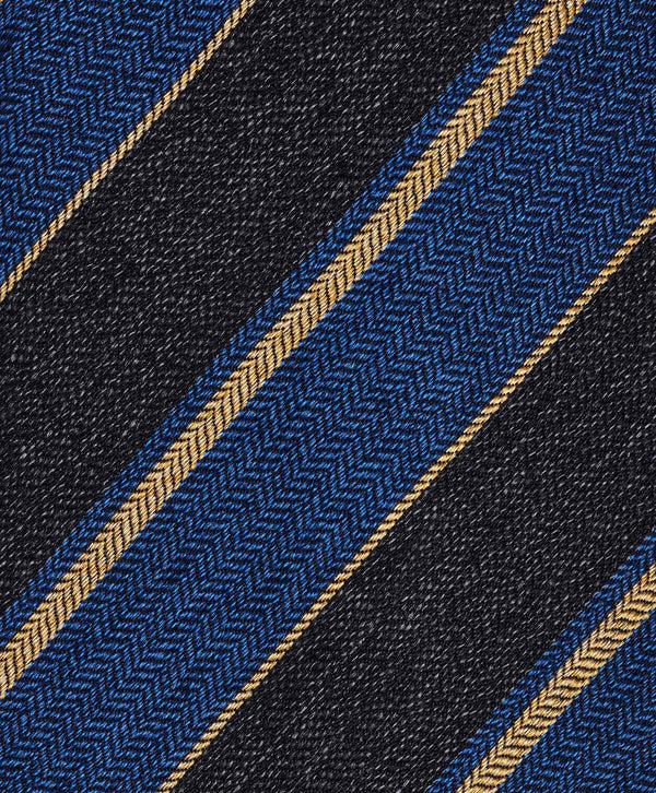 David Donahue NTR09995423 | Blue & Charcoal Melange Stripe Tie Accessories