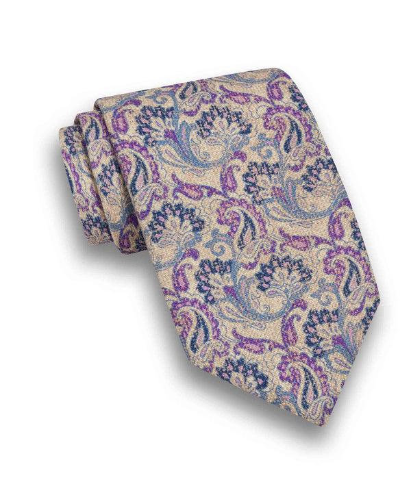 david donahue NTR10597500 | Purple Paisley Print Tie Accessories
