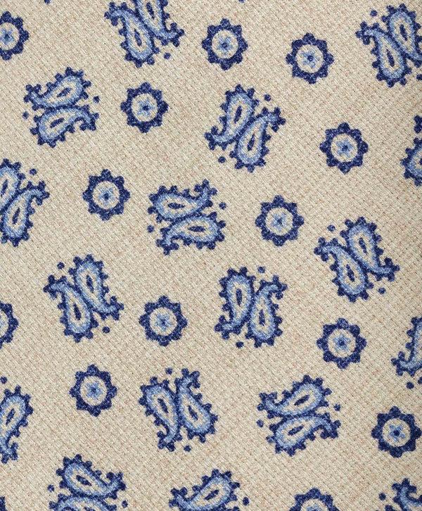 David Donahue NTR10598116 | Ecru Paisley Print Tie Accessories