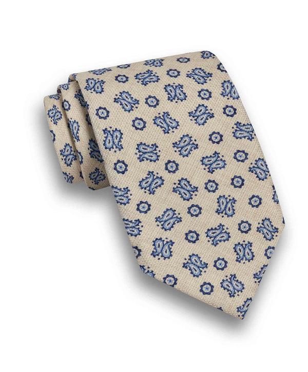 david donahue NTR10598116 | Ecru Paisley Print Tie Accessories