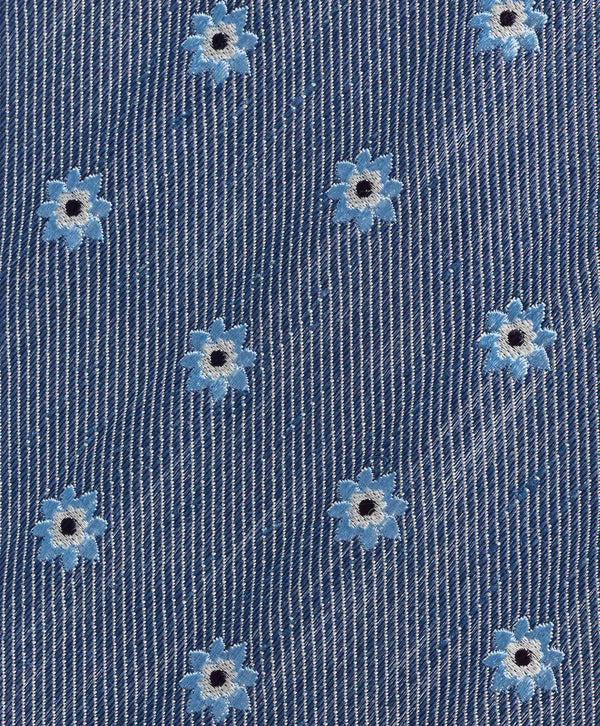 David Donahue NTR10694476 | Denim Linen Geo Jacquard Tie Accessories