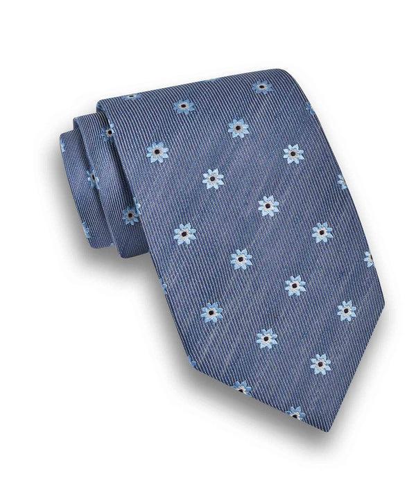 david donahue NTR10694476 | Denim Linen Geo Jacquard Tie Accessories