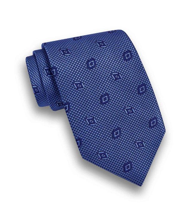 david donahue NTR10695423 | Blue Geometric Jacquard Tie Accessories