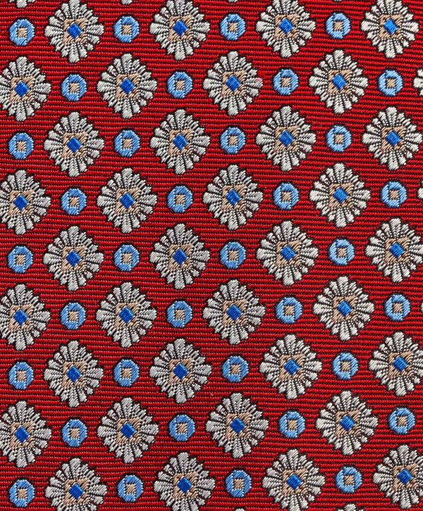 David Donahue NTR10697600 | Red Geometric Jacquard Tie Accessories