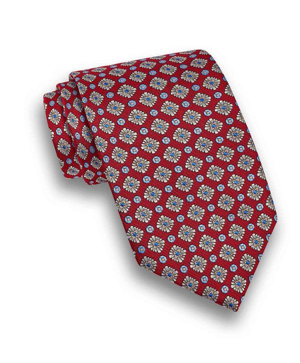 david donahue NTR10697600 | Red Geometric Jacquard Tie Accessories