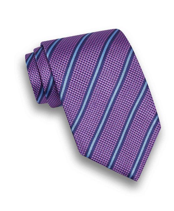 david donahue NTR10995534 | Lilac Stripe Jacquard Tie Accessories