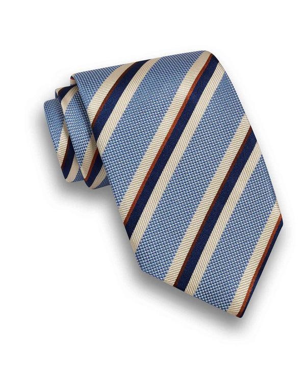 david donahue NTR10996423 | Blue Stripe Jacquard Tie Accessories