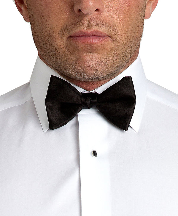 David Donahue PT100001 | Black Satin Pre-tied Bow Tie Accessories