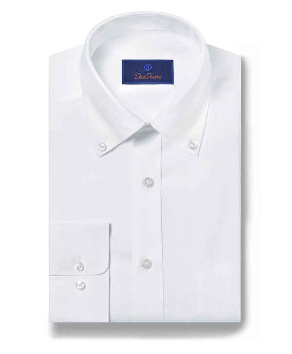 david donahue RBDP05112110 | White Pinpoint Oxford Non-Iron Dress Shirt Shirt