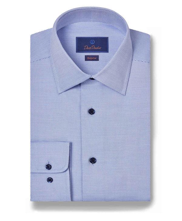 david donahue RBSP10004423 | Blue Micro Dobby Dress Shirt Shirt