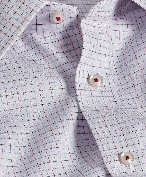 David Donahue RBSP10804144 | White & Berry Tattersall Check Dress Shirt Shirt
