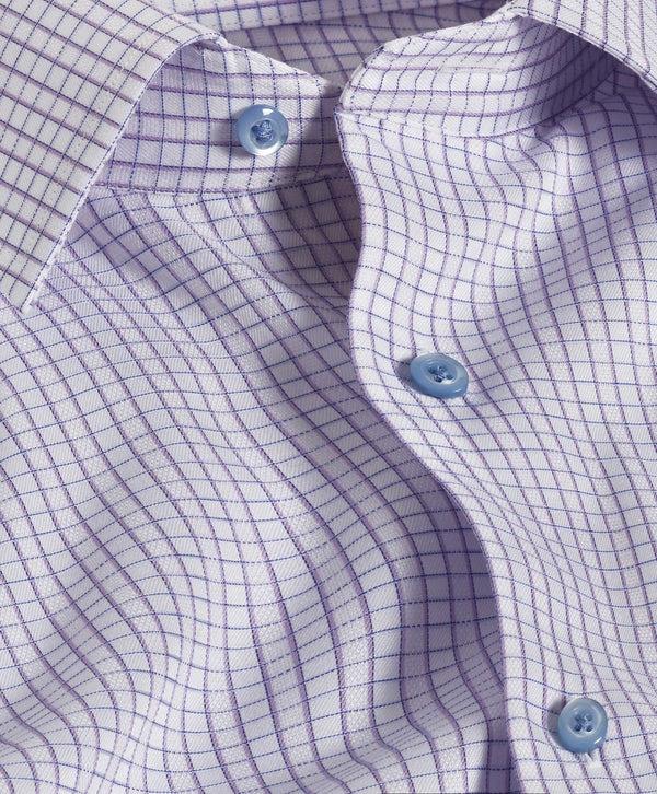 David Donahue RBSP10837553 | Lilac & Sky Dobby Check Dress Shirt Shirt