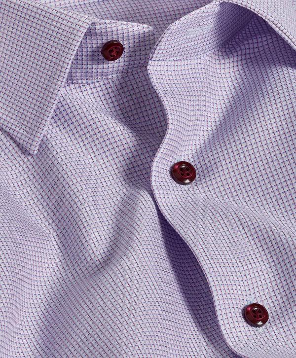 David Donahue RBSP11037651 | Berry & Blue Micro Dobby Dress Shirt Shirt