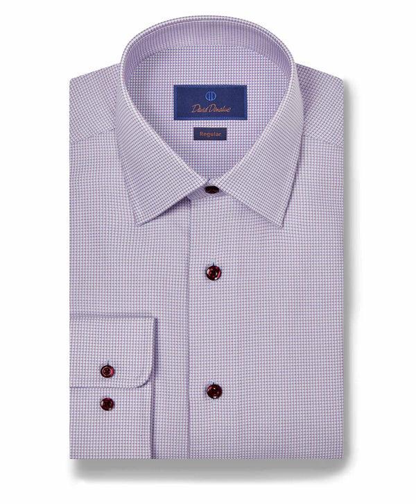david donahue RBSP11037651 | Berry & Blue Micro Dobby Dress Shirt Shirt