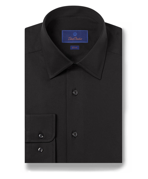 david donahue SBCSP4130002 | Black Super Fine Twill Dress Shirt Shirt