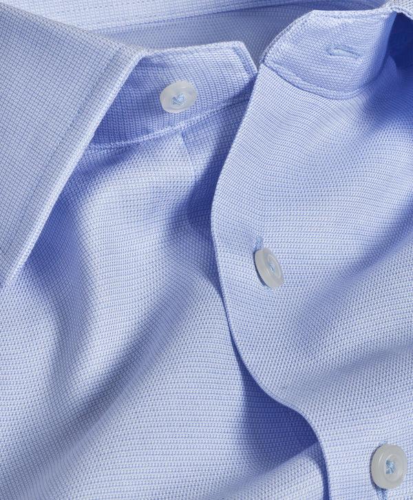 David Donahue SBSP02100454 | Light Blue Dobby Weave Dress Shirt Shirt