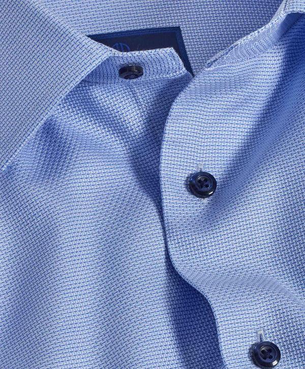 David Donahue SBSP10005423 | Blue Micro Dobby Dress Shirt Shirt