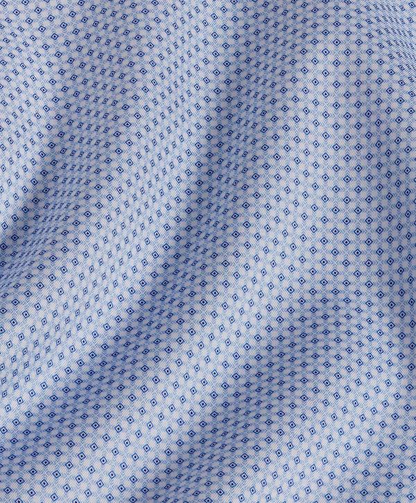 David Donahue SBSP10215423 | Blue Geometric Print Dress Shirt Shirt