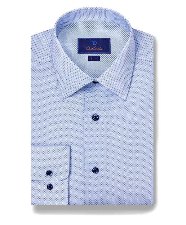 david donahue SBSP11006454 | Sky Micro Print Dress Shirt Shirt