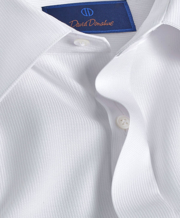 David Donahue SFCP09105110 | Micro Dobby French Cuff Covered Placket Formal Shirt Shirt