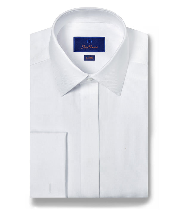 david donahue SFCP09105110 | Micro Dobby French Cuff Covered Placket Formal Shirt Shirt