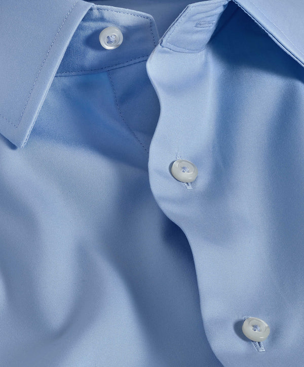 David Donahue SFCSP6110423 | Blue Broadcloth French Cuff Dress Shirt Shirt