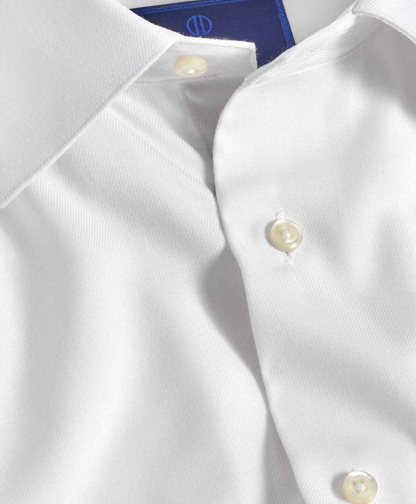 David Donahue SFFB09107110 | White Performance Twill Formal Shirt Shirt