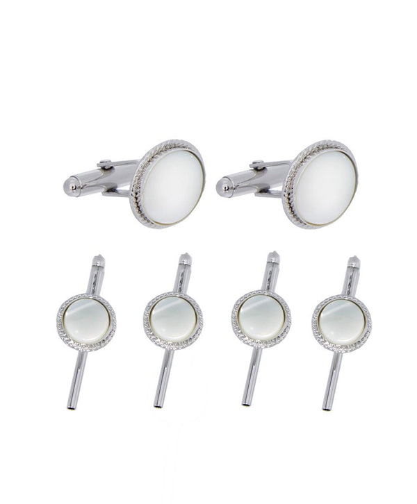 david donahue SS891102 | Mother of Pearl Beveled Silver Stud Set Accessories