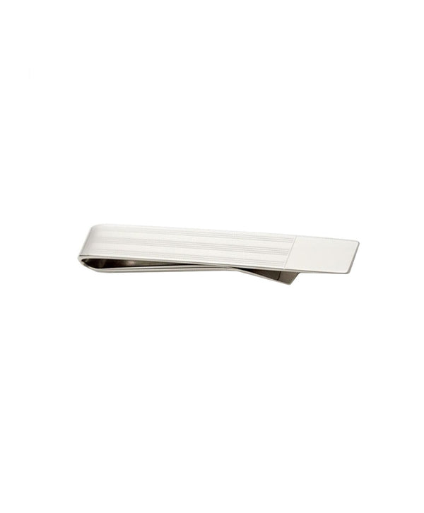 David Donahue TB310202 | Multi Stripe Solid Tipped Silver Tie Bar Accessories