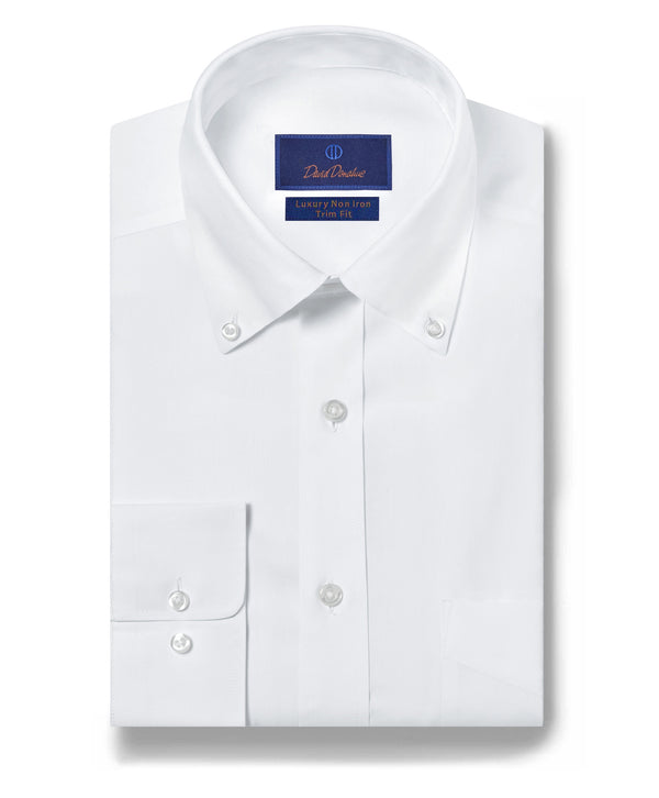 david donahue TBDP05112110 | White Pinpoint Oxford Non-Iron Dress Shirt Shirt