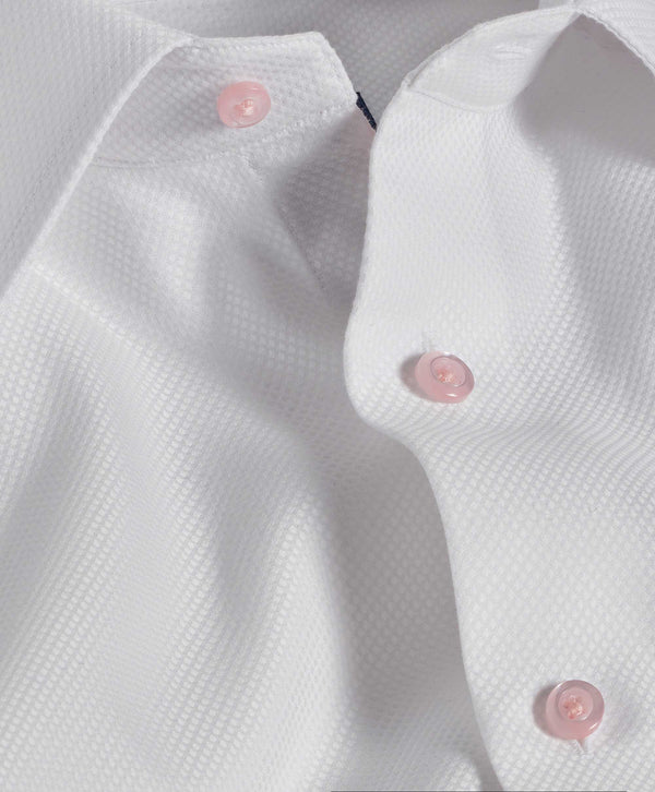 David Donahue TBPB08102110 | White Textured Dobby Dress Shirt Shirt