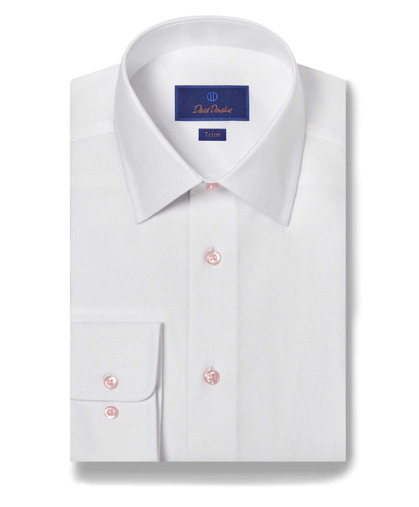 david donahue TBPB08102110 | White Textured Dobby Dress Shirt Shirt