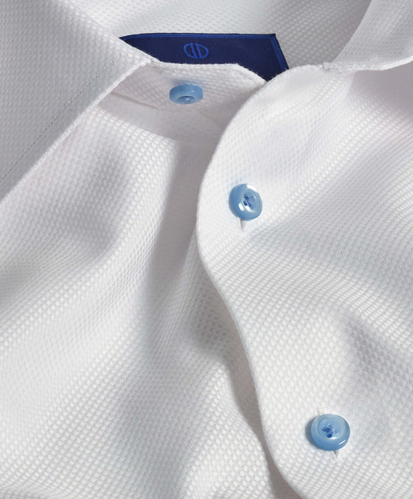 David Donahue TBSP08102110 | White Textured Dobby Dress Shirt Shirt