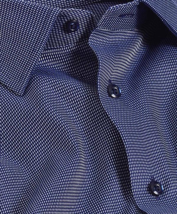 David Donahue TBSP10002412 | Navy Textured Twill Dress Shirt Shirt