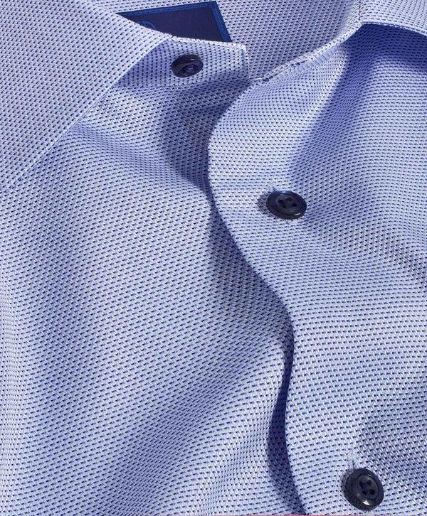 David Donahue TBSP10004423 | Blue Micro Dobby Dress Shirt Shirt