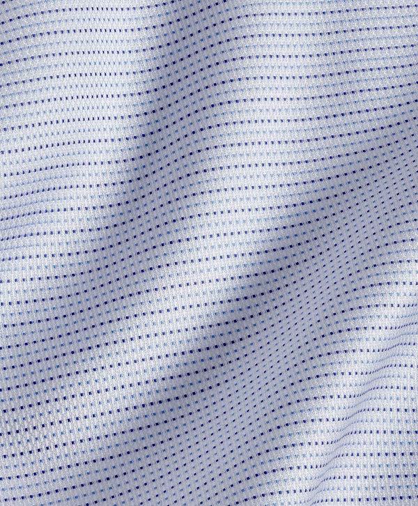 David Donahue TBSP10006135 | White & Blue Micro Dobby Dot Dress Shirt Shirt