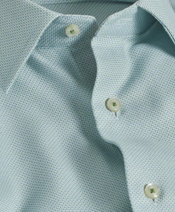 David Donahue TBSP10009317 | Grass & Blue Micro Dobby Dress Shirt Shirt