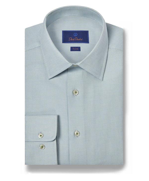 david donahue TBSP10009317 | Grass & Blue Micro Dobby Dress Shirt Shirt