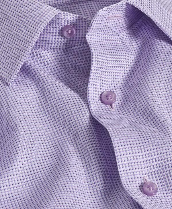 David Donahue TBSP10027534 | Lilac Geometric Dobby Dress Shirt Shirt