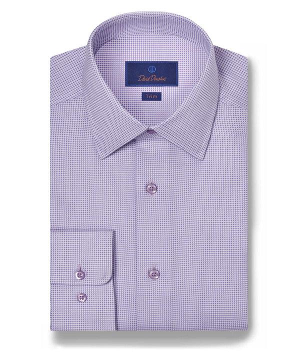 david donahue TBSP10027534 | Lilac Geometric Dobby Dress Shirt Shirt