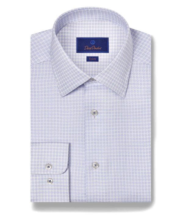 david donahue TBSP10028135 | White & Blue Box Dobby Dress Shirt Shirt david donahue TBSP10028135 | White & Blue Box Dobby Dress Shirt Shirt