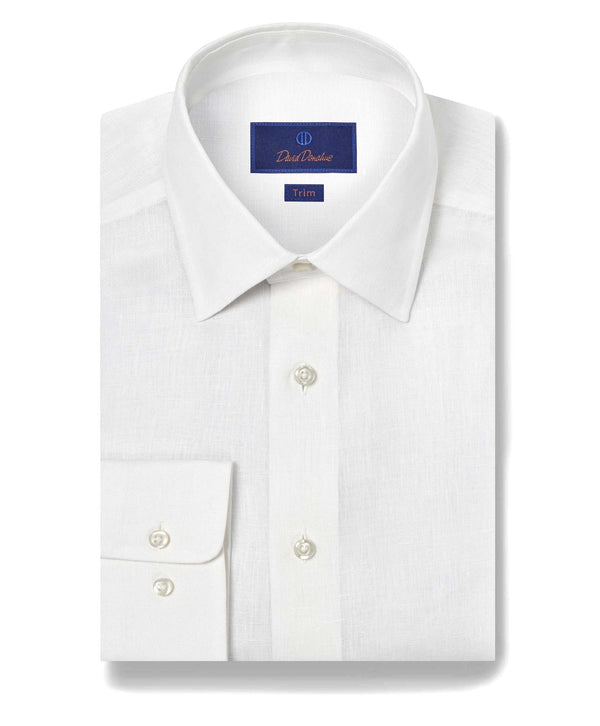 david donahue TBSP10104110 | White Linen Dress Shirt Shirt