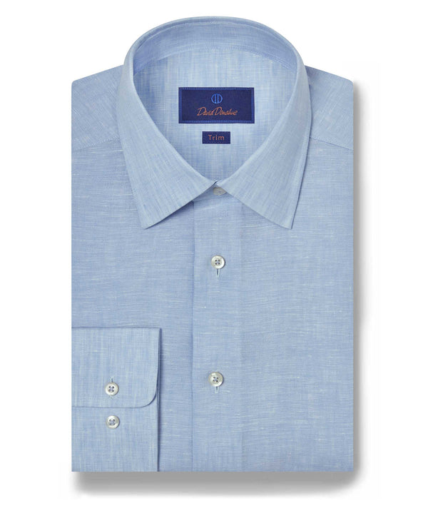 david donahue TBSP10104454 | Sky Linen Dress Shirt Shirt