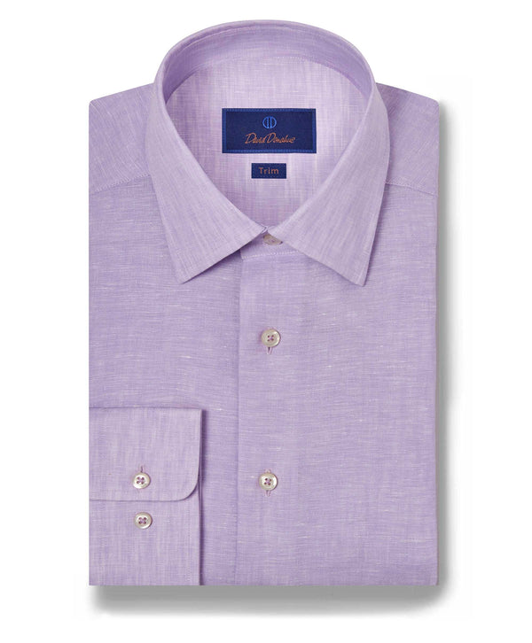 david donahue TBSP10104534 | Lilac Linen Dress Shirt Shirt