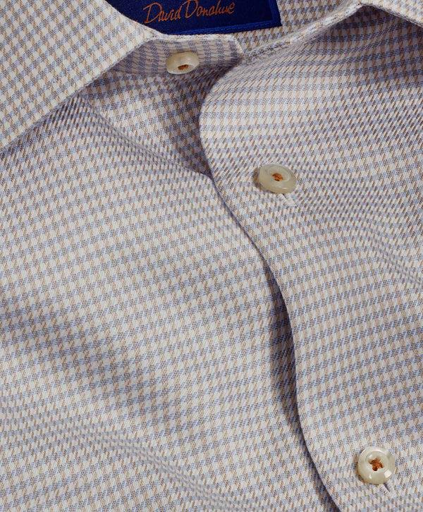 David Donahue TBSP10800489 | Sky & Dune Twill Check Dress Shirt Shirt