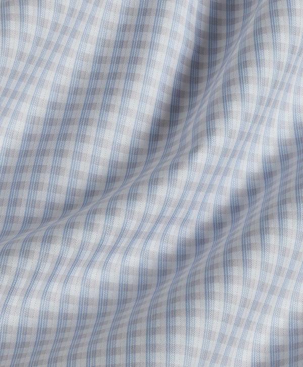 David Donahue TBSP10802469 | Sky & Gray Dobby Check Dress Shirt Shirt