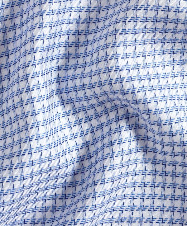 David Donahue TBSP10809402 | Blue & Sky Textured Check Dress Shirt Shirt
