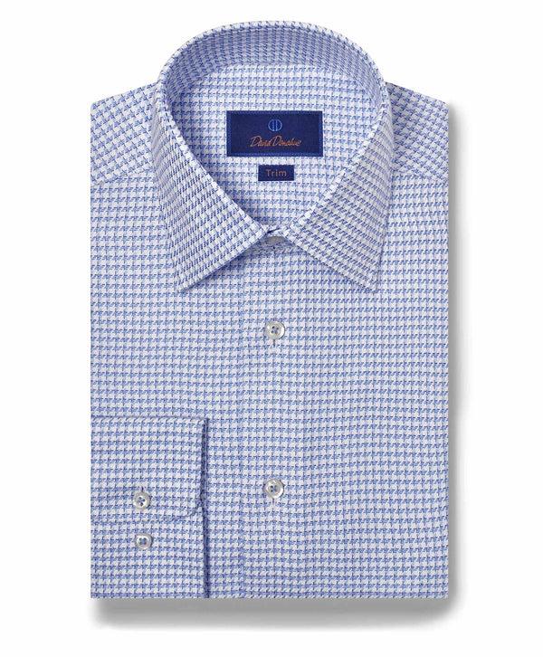 david donahue TBSP10809402 | Blue & Sky Textured Check Dress Shirt Shirt