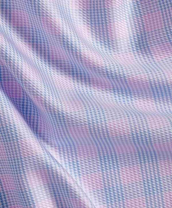 David Donahue TBSP10810465 | Sky & Berry Twill Check Dress Shirt Shirt